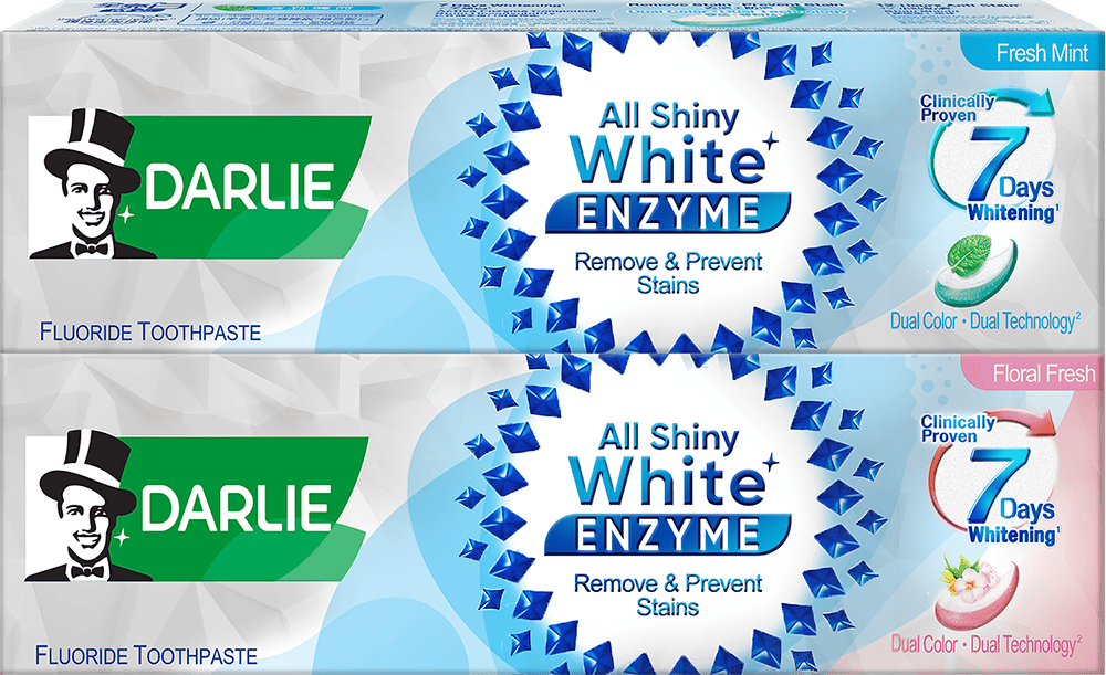 Darlie All Shiny White Enzyme Whitening Toothpaste (Fresh Mint / Floral Fresh)